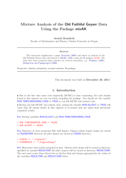 Mixture Analysis of the Old Faithful Geyser Data Using the Package