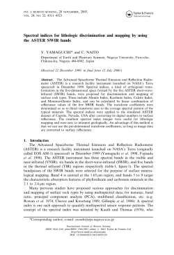 Spectral indices for lithologic discrimination and mapping by using