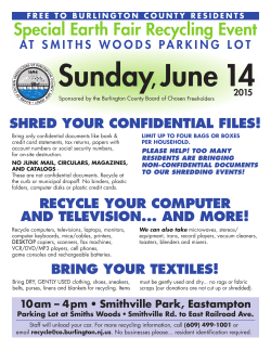 Special Earth Fair Recycling Event AT SMITHS