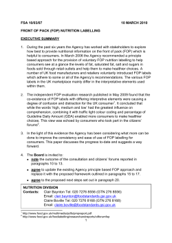 FSA 10/03/07 - Food Standards Agency