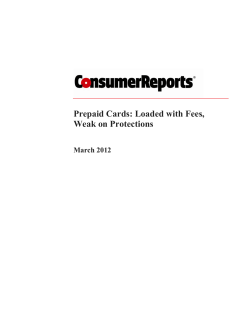 Prepaid Cards: Loaded with Fees, Weak on