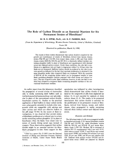 The Role of Carbon Dioxide as an Essential Nutrient for Six