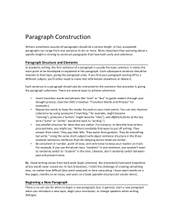 Paragraph Construction