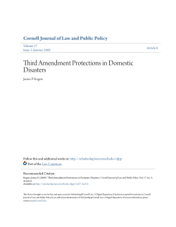 Third Amendment Protections in Domestic Disasters