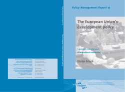 The European Union`s development policy: A personal view