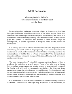 Adolf Portmann - Metamorphosis in Animals