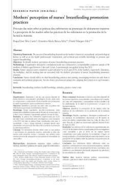 Mothers` perception of nurses` breastfeeding promotion practices