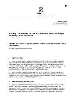 The Protection of Country Names Against Registration and
