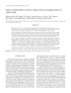 Impact of deforestation on known malaria vectors in Sonitpur district