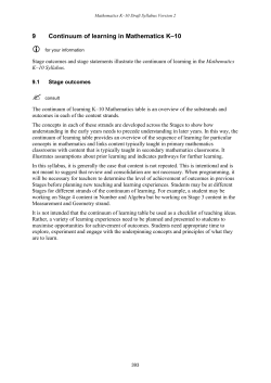 Continuum of learning in Mathematics K&ndash;10