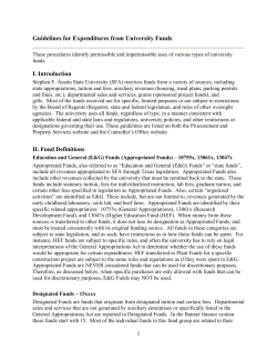 Guidelines for Expenditures from University Funds