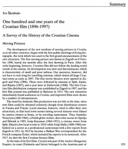 One hundred and one years of the Croatian film (1896