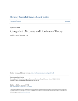 Categorical Discourse and Dominance Theory