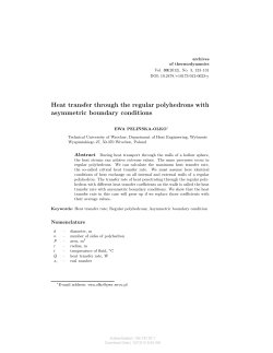 Heat transfer through the regular polyhedrons with asymmetric