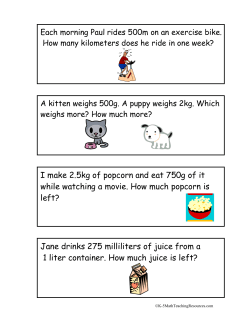 Measurement Word Problems