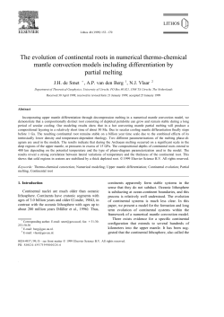 The evolution of continental roots in numerical thermo