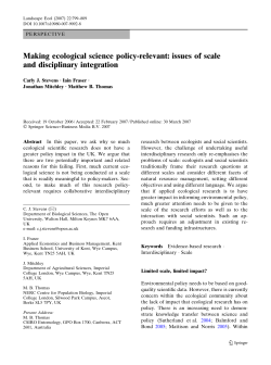Making ecological science policy-relevant: issues of scale and