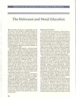 The Holocaust and Moral Education