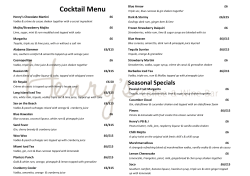 Cocktail Menu - Henry`s Coffee and Wine Bar