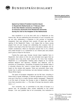 Honorary doctorate from Maastricht University