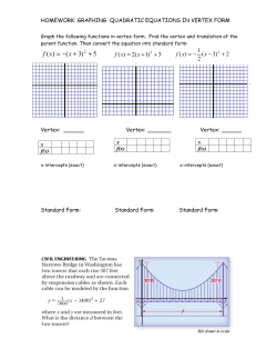 Homework Graphing quadratic equations vertex form