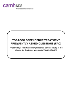 tobacco dependence treatment frequently asked questions (faq)