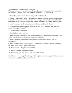 The Great Gatsby: Chapter 1 Study Questions Write out
