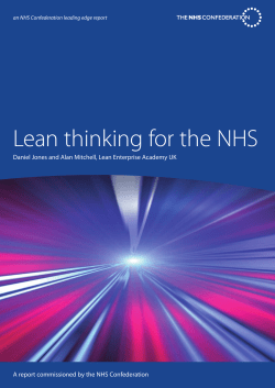 Lean thinking for the NHS