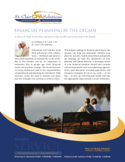 Financial Planning By The Decade