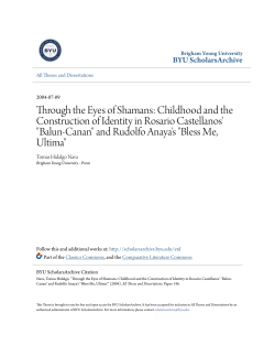 Childhood and the Construction of Identity in Rosario Castellanos