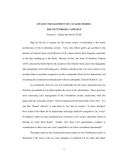 On Lee`s Management Of Cavalry During The Gettysburg Campaign