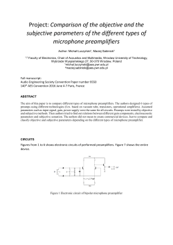 Project: Comparison of the objective and the subjective parameters