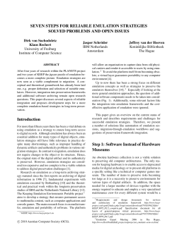 Seven Steps for Reliable Emulation Strategies - IFS