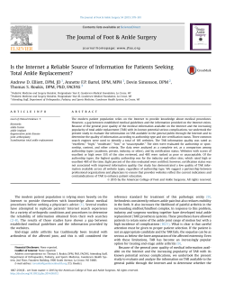 Is the Internet a Reliable Source of Information for Patients Seeking
