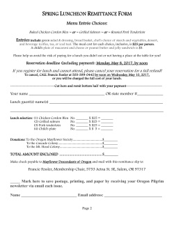 SPRING LUNCHEON REMITTANCE FORM