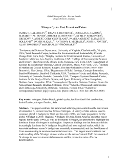 Nitrogen Cycles: Past, Present and Future