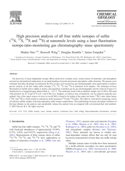 High precision analysis of all four stable isotopes of sulfur ( S, S, S