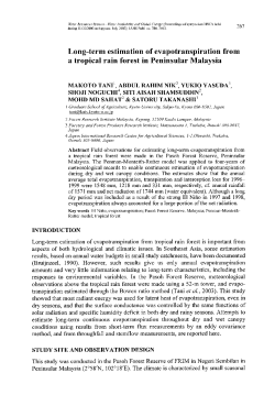 Long-term estimation of evapotranspiration from a tropical rain forest
