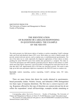 the identification of random or careless responding in questionnaires