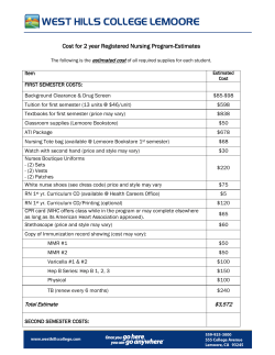 Cost for 2 year Registered Nursing Program-Estimates