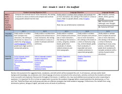 ELA &ndash; Grade 5 - Unit 3 - ELL Scaffold