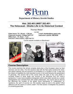 Department of History/Jewish Studies Hist. 202.401/JWST 202.401