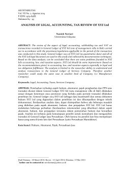 ANALYSIS OF LEGAL, ACCOUNTING, TAX REVIEW OF XYZ Ltd