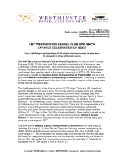 140th WESTMINSTER KENNEL CLUB DOG SHOW EXPANDS