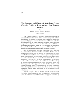 The Structure and Colour of Anhydrous Cobalt Chloride, Co C12, at