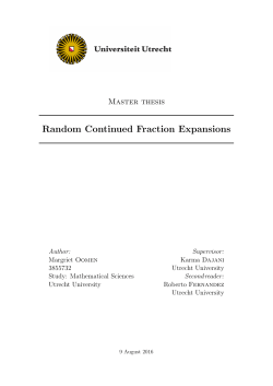 Random Continued Fraction Expansions