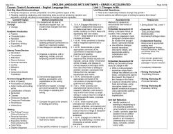 ENGLISH LANGUAGE ARTS UNIT MAPS &ndash; GRADE 6
