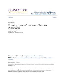 Exploring Literary Characters in Classroom Performance