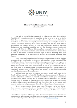 How to Tell a Flatterer from a Friend