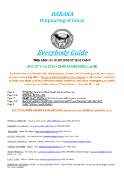 38th ANNUAL NORTHWEST SUFI CAMP AUGUST 9